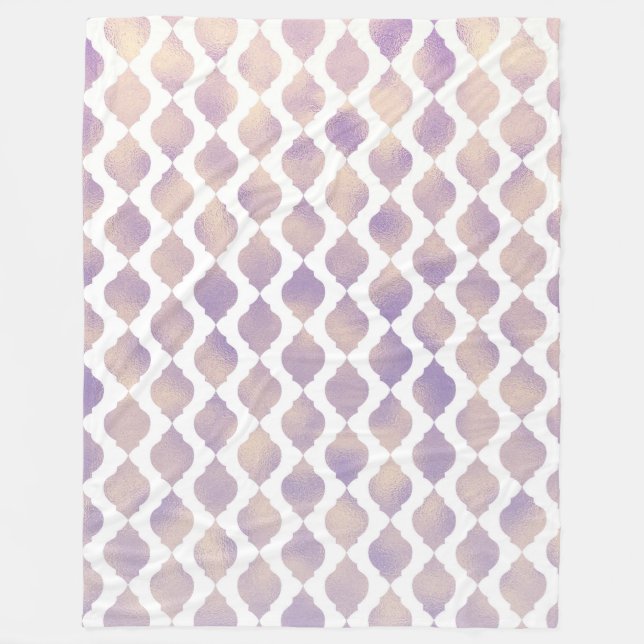 Lila marokkanisches Chic Hübsch Glam Muster Fleecedecke (Vorderseite)