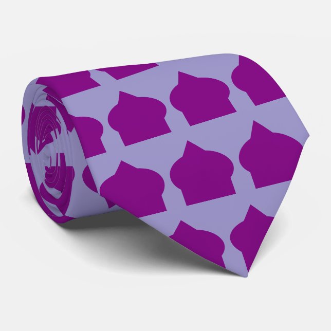 Lila marokkanisches Musterdesign Krawatte (Gerollt)