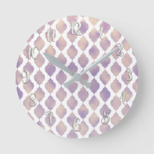 Lila marokkanisches schickes hübsches Glam Runde Wanduhr