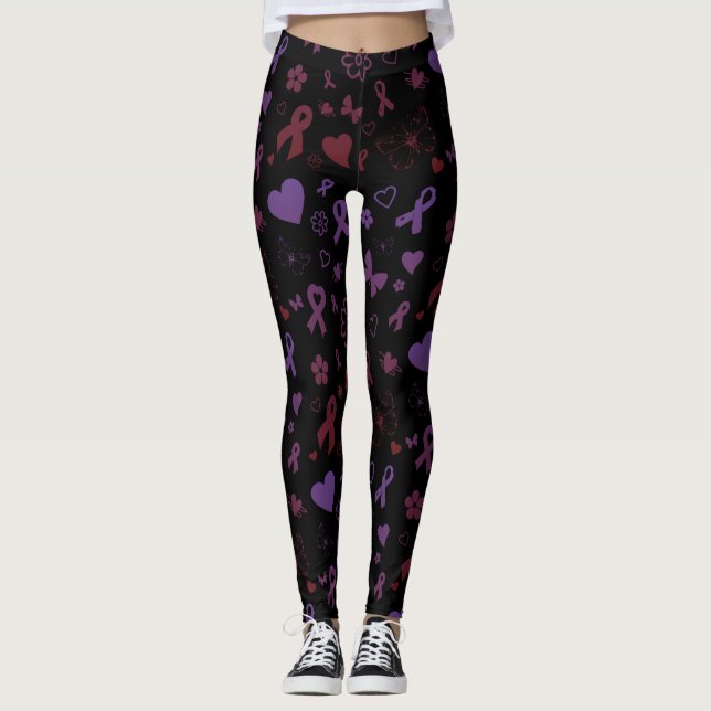 Lila/Maroon Multi..Arachnoiditis Leggings (Vorderseite)