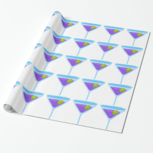 Lila Martini Geschenkpapier