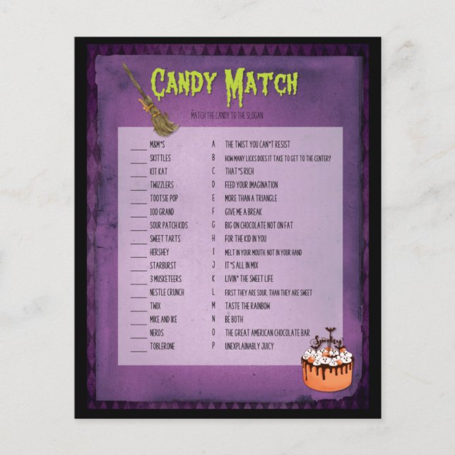 Lila Mash Halloween Candy Match (Vorderseite)