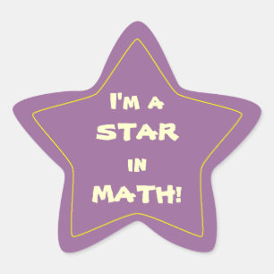 Lila Mathe Student Star Stern-Aufkleber
