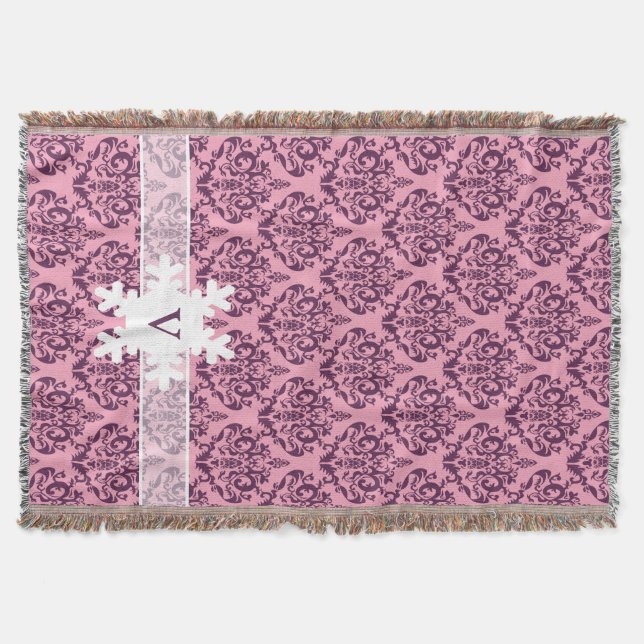 Lila Mattierte Orchidee Damaskus mit Schneeflocke Decke (Vorderseite)