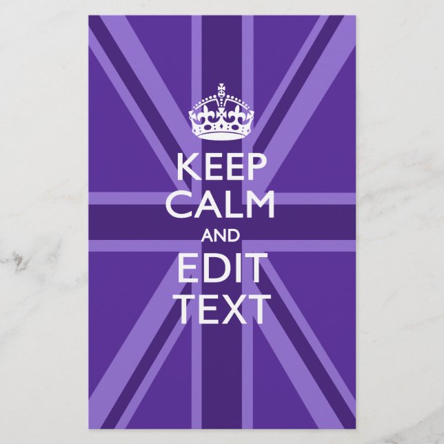 Lila Mauve Behielt Ruhe und Ihre Textunionsbuchse Briefpapier (Vorderseite)