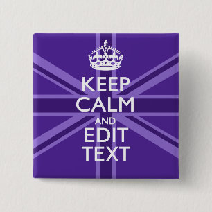 Lila Mauve Behielt Ruhe und Ihre Textunionsbuchse Button
