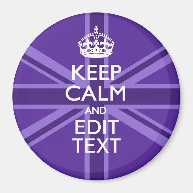 Lila Mauve Behielt Ruhe und Ihre Textunionsbuchse Magnet (Vorne)