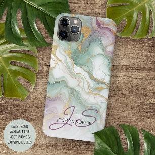 Lila-Mauve-Pink-Grün-Gold-Marmor-Kunstmuster Case-Mate iPhone Hülle