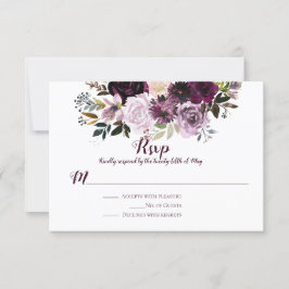 Lila Mauve Pink Peonies Rose UAWG RSVP Karte