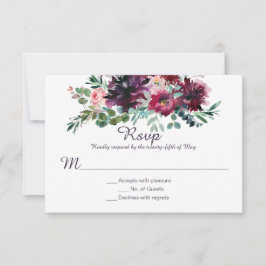 Lila Mauve Pink Pflaume Rote Violette Grüne UAWG RSVP Karte