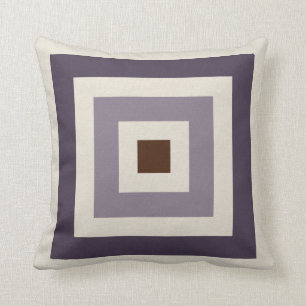 Lila Mauve Plum geometrische Quadrate Kissen