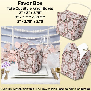 Lila Mauve Rosa Rosen & Tauben Hochzeit Geschenkschachtel