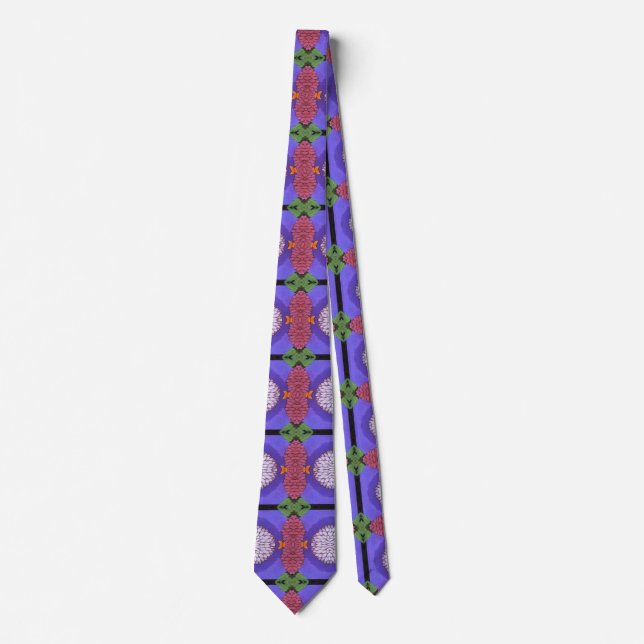 Lila Mauve- und Grünes Modern Design Krawatte (Vorderseite)