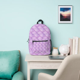 Lila Meerjungenskala Bedruckter Rucksack