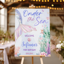 Lila Meerjungfrau 1. Geburtstag Oneder das Meer