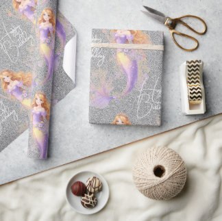 Lila Meerjungfrau Geschenkpapier