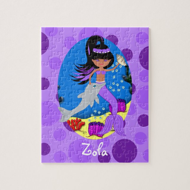 Lila Meerjungfrau mit Dolphin (Vertikal)