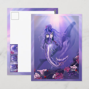 Lila Meerjungfrau Postkarte