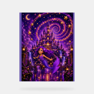 Lila Meerjungfrau Stern Spirale Fantasy Schloss Ku Acrylschild