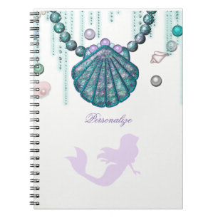 Lila Meerjungfrau Strand Bling Glam Glanz individu Notizblock