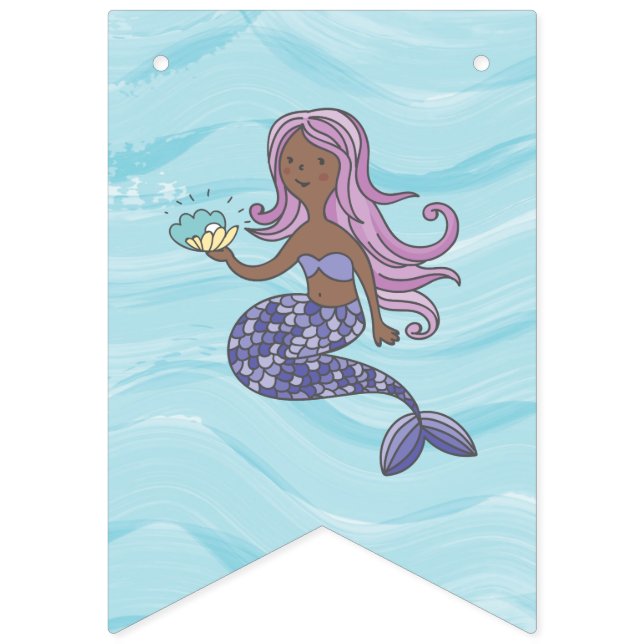 Lila Meerjungfrau unter der Meeresoberfläche zum G Wimpelkette (Sechzehnte Fahne)