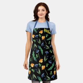 Lila, mehrfarbige Blume Schwarzer Koch Frauen Schürze