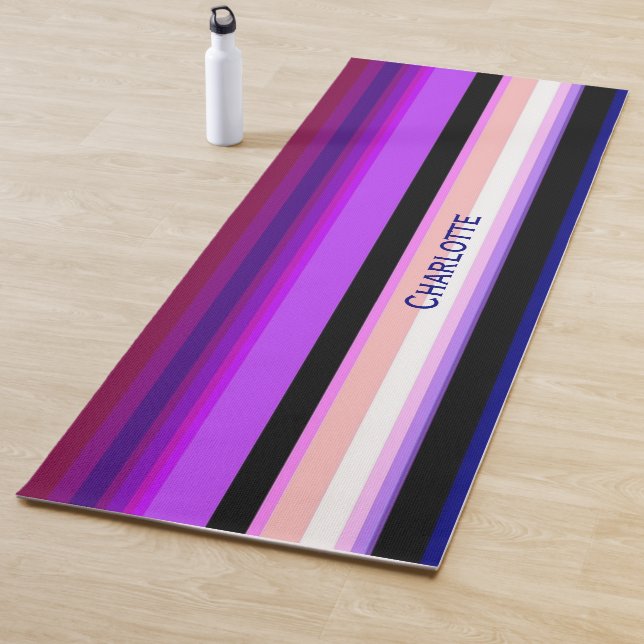 Lila mehrfarbige Streifen Yoga Mat Yogamatte (Beispiel)