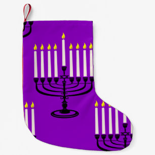 lila menorah hanukkah-Judendruck Kleiner Weihnachtsstrumpf