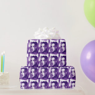 Lila Menschenfrau-Porträt monochrome Kunst Geschenkpapier