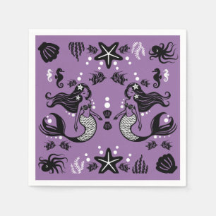 Lila Mermaid Fantasy Serviette