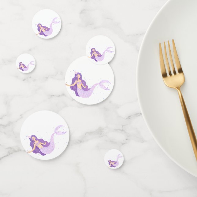 Lila Mermaid Girls Geburtstagsparty Confetti Konfetti (Gruppe)