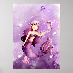 Lila Mermaid Poster