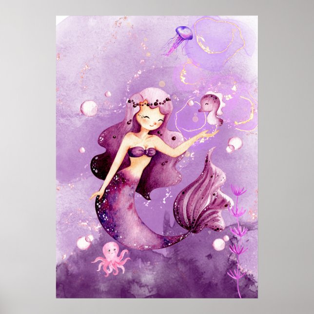 Lila Mermaid Poster (Vorne)