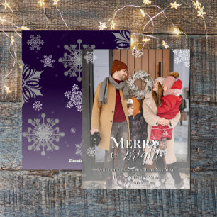 Lila Merry und Bright Schneeflocken Weihnachten Fo
