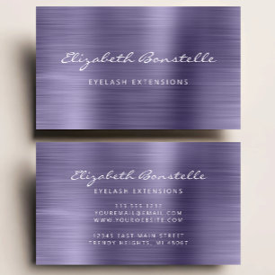 Lila Metall-Schrift-Makeup-Artist-Business-Karte Visitenkarte