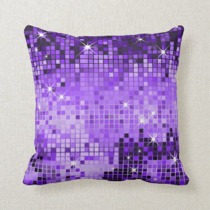 Lila Metallic Pailletten Glitter Abstrakt Pixel Ar Kissen