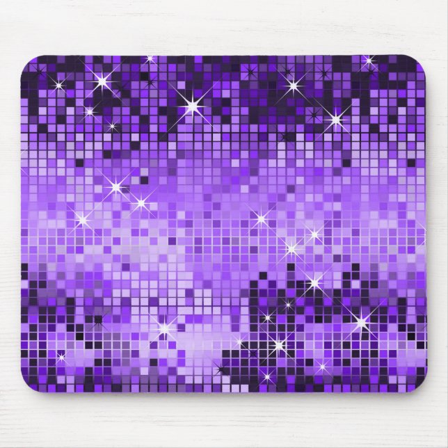 Lila Metallic-Sequins sehen Disco-Mirror-Bling Mousepad (Vorne)