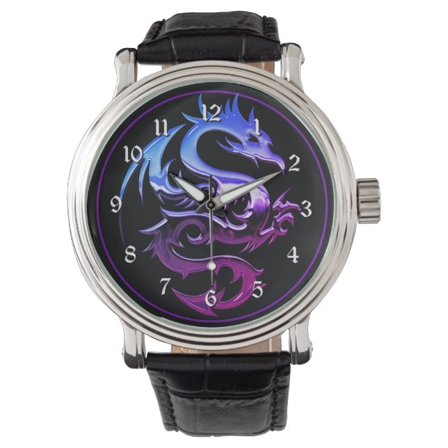 Lila Metallischer Drache Armbanduhr (Vorderseite)