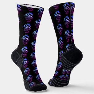 Lila Metallischer Drache Socken