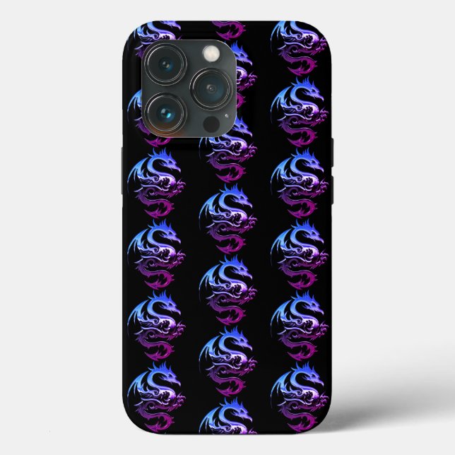 Lila metallisches Drachenmuster Case-Mate iPhone Hülle (Rückseite)