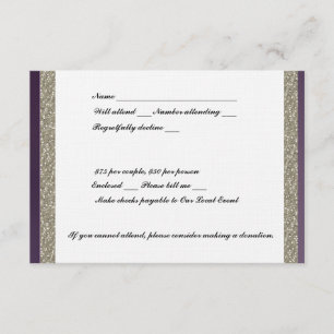 Lila metallisches und silbernes UAWG RSVP Karte