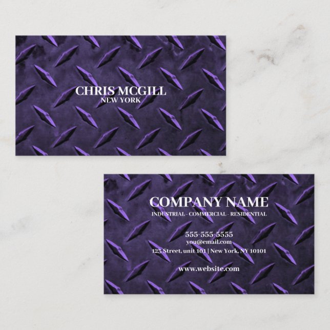 Lila Metalltextur kundenspezifischer Konstruktions Visitenkarte (Vorne/Hinten)