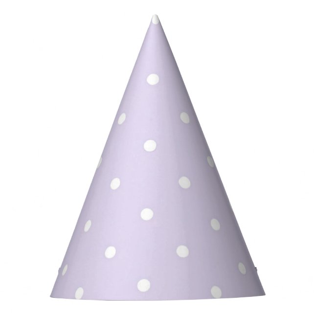 Lila Micro White Dots Party Hat Partyhütchen (Vorderseite)