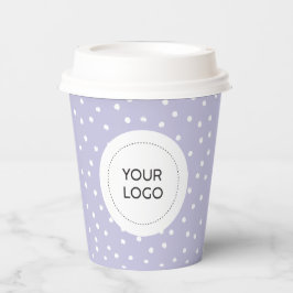 Lila Minimal-Business-Logo Pappbecher