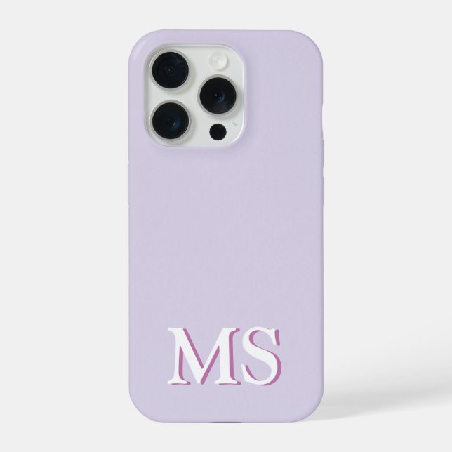 Lila Minimal Monogramm iPhone-Hülle iPhone 15 Pro Hülle (Rückseite)