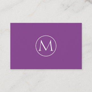 Lila Minimal Monogramm Visitenkarte