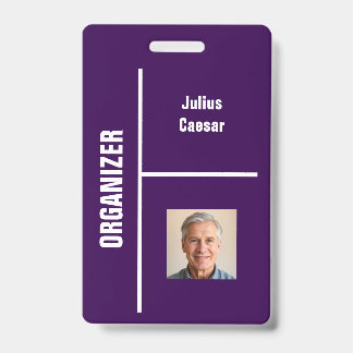 Lila Minimal-Organisator-Event-ID-Abzeichen Ausweis