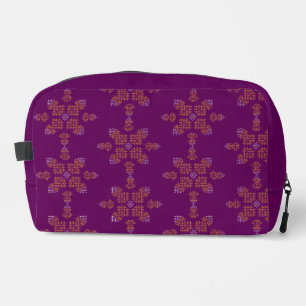 Lila-minimales südindisches Kolam-Design Waschbeutel