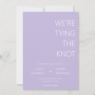 Lila Minimalistisch binden wir die Knotenhochzeit Einladung