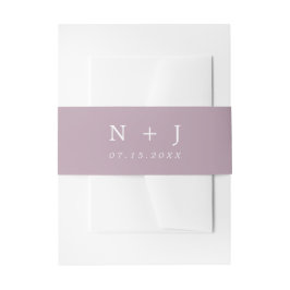 lila-minimalistisch-moderne Hochzeit Monogram Einladungsbanderole